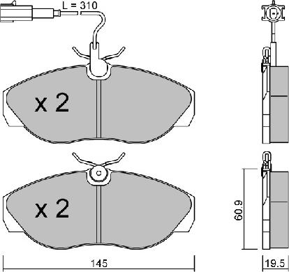 AISIN BPPE-1021 - Тормозные колодки, дисковые, комплект www.parts5.com