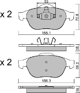 AISIN BPRE-1003 - Zestaw klocków hamulcowych, hamulce tarczowe www.parts5.com