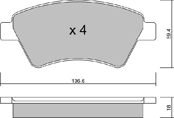 AISIN BPRE-1002 - Zestaw klocków hamulcowych, hamulce tarczowe www.parts5.com