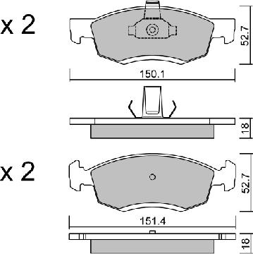 AISIN BPRE-1012 - Komplet zavornih oblog, ploscne (kolutne) zavore www.parts5.com