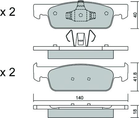 AISIN BPRE-1024 - Piduriklotsi komplekt,ketaspidur www.parts5.com