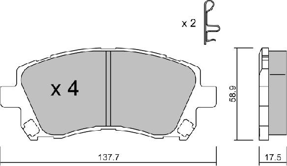 AISIN BPSB-1902 - Komplet pločica, disk-kočnica www.parts5.com