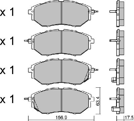 AISIN BPSB-1002 - Тормозные колодки, дисковые, комплект www.parts5.com