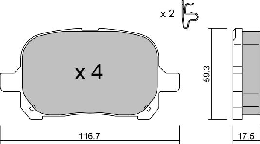 AISIN BPTO-1925 - Brake Pad Set, disc brake www.parts5.com