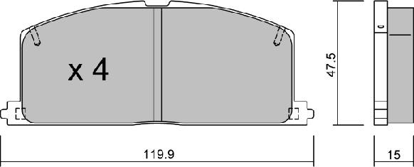 AISIN BPTO-1921 - Set placute frana,frana disc www.parts5.com