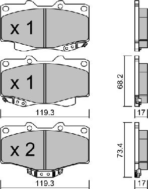 AISIN BPTO-1019 - Komplet kočnih obloga, disk kočnica www.parts5.com