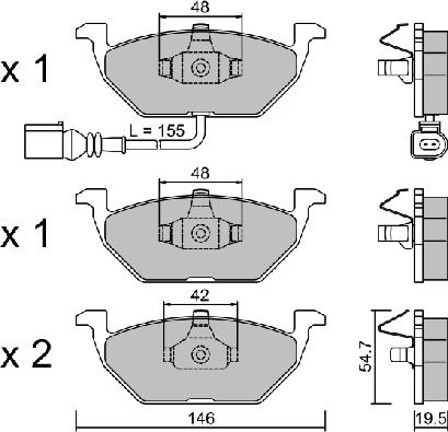 AISIN BPVW-1009 - Bremsbelagsatz, Scheibenbremse www.parts5.com