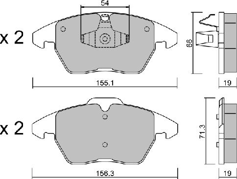 AISIN BPVW-1006 - Juego de pastillas de freno www.parts5.com