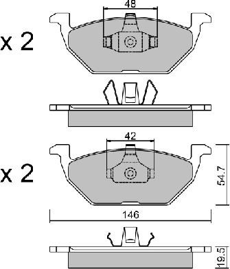 AISIN BPVW-1008 - Zestaw klocków hamulcowych, hamulce tarczowe www.parts5.com