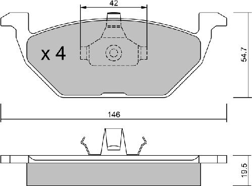 AISIN BPVW-1012 - Piduriklotsi komplekt,ketaspidur www.parts5.com