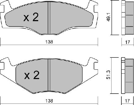 AISIN BPVW-1036 - Fékbetétkészlet, tárcsafék www.parts5.com