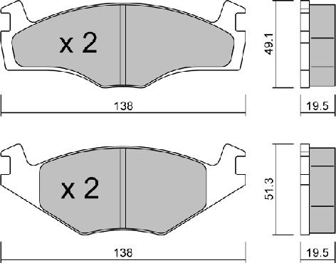 AISIN BPVW-1030 - Bremsbelagsatz, Scheibenbremse www.parts5.com