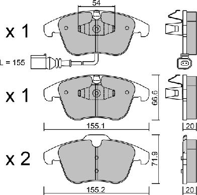 AISIN BPVW-1023 - Set placute frana,frana disc www.parts5.com