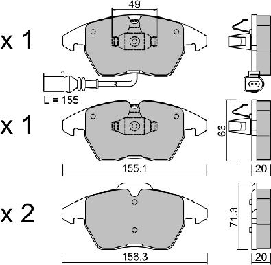 AISIN BPVW-1022 - Set placute frana,frana disc www.parts5.com