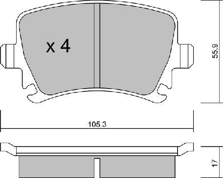 AISIN BPVW-2003 - Komplet zavornih oblog, ploscne (kolutne) zavore www.parts5.com