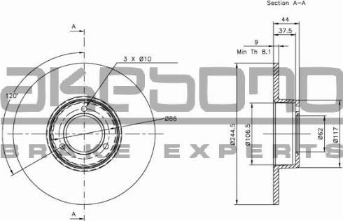 Akebono BN-1274E - Brake Disc www.parts5.com