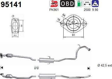 AS 95141 - Catalytic Converter www.parts5.com