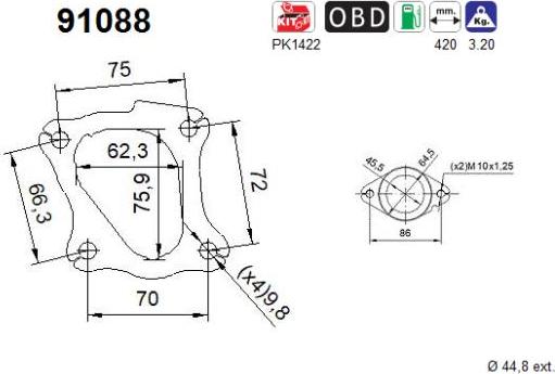 AS 91088 - Catalytic Converter www.parts5.com