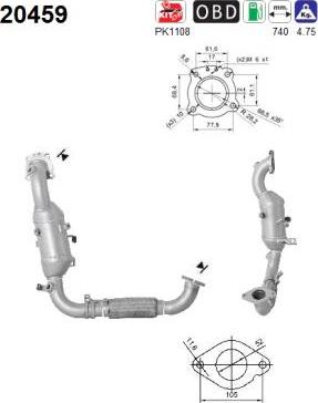 AS 20459 - Catalytic Converter parts5.com