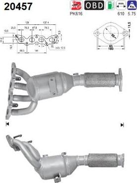 AS 20457 - Catalytic Converter parts5.com