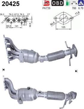 AS 20425 - Catalytic Converter parts5.com