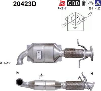 AS 20423D - Catalytic Converter parts5.com