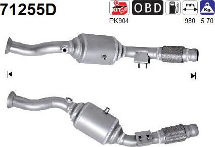 AS 71255D - Catalytic Converter www.parts5.com