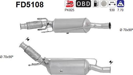 AS FD5108 - Soot / Particulate Filter, exhaust system www.parts5.com