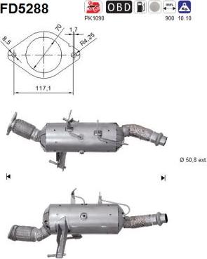 AS FD5288 - Filtr pevných částic, výfukový systém www.parts5.com