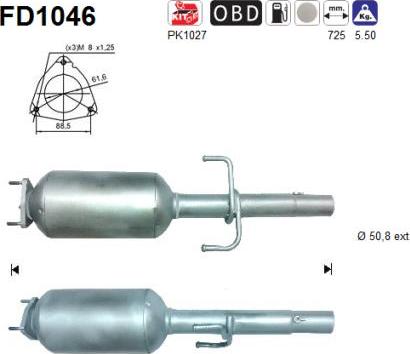 AS FD1046 - Soot / Particulate Filter, exhaust system www.parts5.com