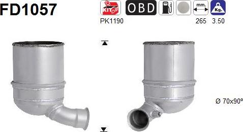 AS FD1057 - Soot / Particulate Filter, exhaust system www.parts5.com