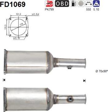 AS FD1069 - Soot / Particulate Filter, exhaust system www.parts5.com