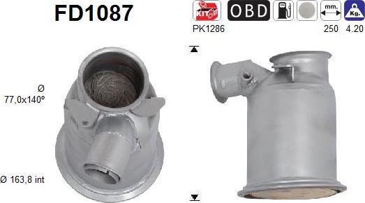 AS FD1087 - Soot / Particulate Filter, exhaust system parts5.com