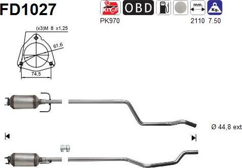 AS FD1027 - Soot / Particulate Filter, exhaust system www.parts5.com