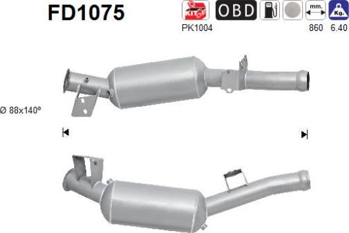 AS FD1075 - Filtr pevných částic, výfukový systém www.parts5.com