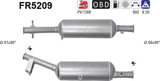 AS FR5209 - Soot / Particulate Filter, exhaust system parts5.com