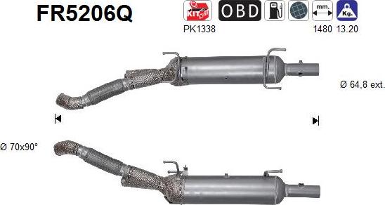 AS FR5206Q - Kurum / Partikül filtresi, Egzoz sistemi www.parts5.com