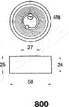 Ashika 45-08-800 - Tensioner, timing belt www.parts5.com