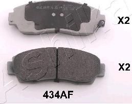 Ashika 50-04-434 - Brake Pad Set, disc brake www.parts5.com