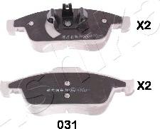 Ashika 50-00-031 - Brake Pad Set, disc brake www.parts5.com