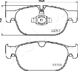 Ashika 50-00-0333 - Set placute frana,frana disc www.parts5.com