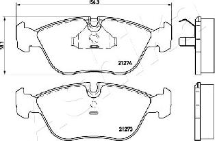 Ashika 50-00-0327 - Komplet kočnih obloga, disk kočnica www.parts5.com