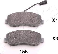 Ashika 50-01-156 - Brake Pad Set, disc brake www.parts5.com