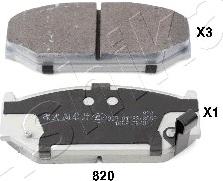 Ashika 50-08-820 - Set placute frana,frana disc www.parts5.com