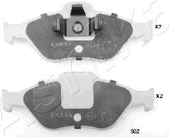 Ashika 50-03-302 - Brake Pad Set, disc brake parts5.com