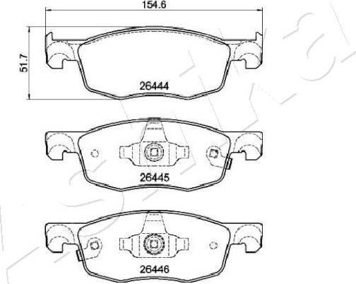 Ashika 50-02-2028 - Brake Pad Set, disc brake www.parts5.com