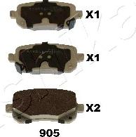 Ashika 51-09-905 - Brake Pad Set, disc brake www.parts5.com