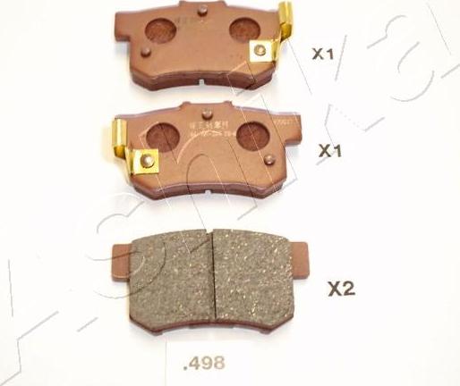 Ashika 51-04-498 - Brake Pad Set, disc brake www.parts5.com