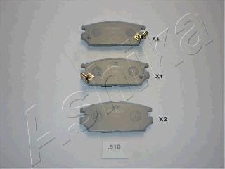 Ashika 51-05-510 - Set placute frana,frana disc www.parts5.com