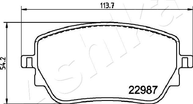 Ashika 51-00-0534 - Σετ τακάκια, δισκόφρενα www.parts5.com